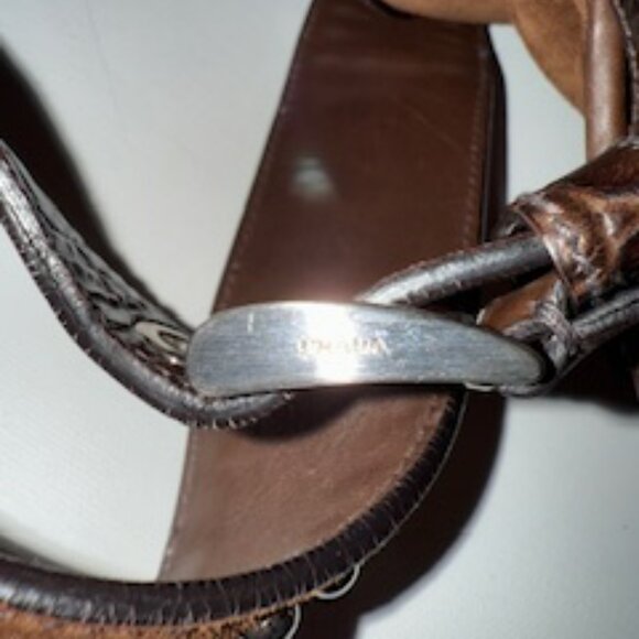 Prada Suede brown with alligator straps, messenger, shoulder bag, vintage - Picture 14 of 16